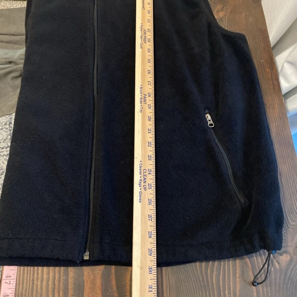 Lands' End Vest Unisex XXL Black Fleece Full Zip Pockets USA Outdoors Hiking - Picture 8 of 9